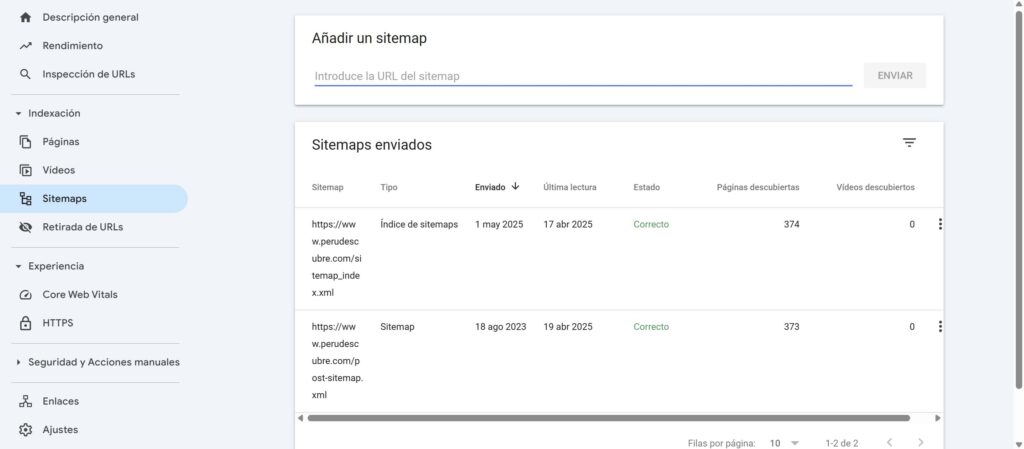 Subir mapa del sitio (Sitemap) a GSC